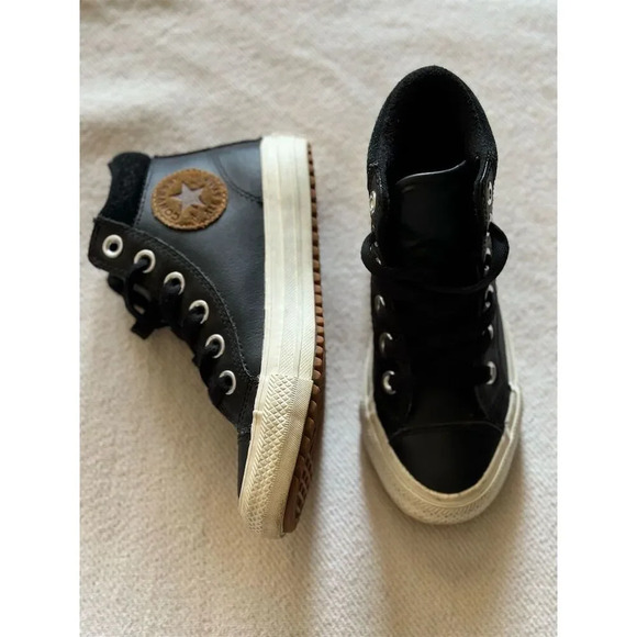 Converse Chuck Taylor All Star PC Boot Hi Junior Black/Caramel Size 13 - Picture 3 of 11